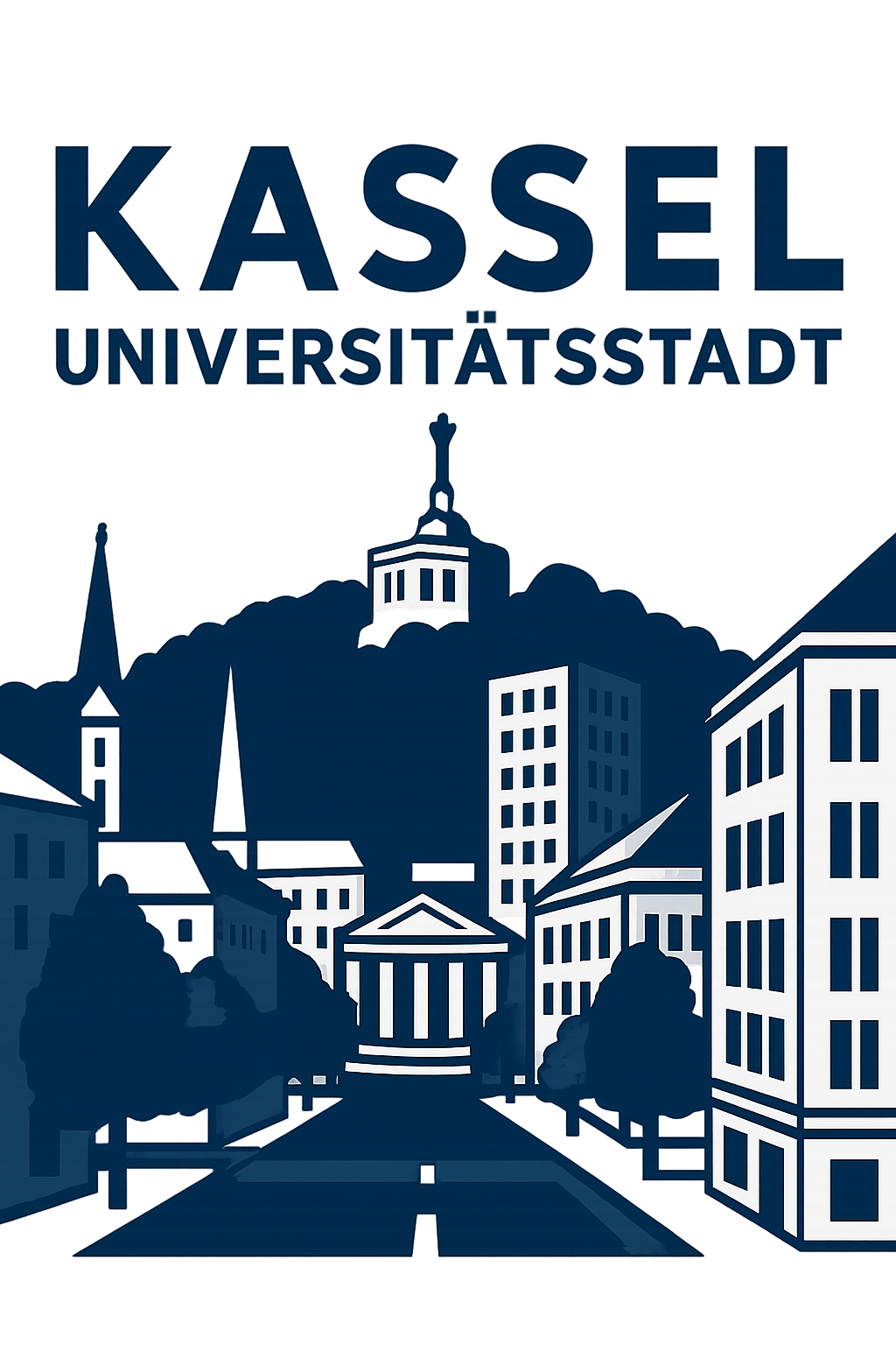Kassel Universitätsstadt Illustration